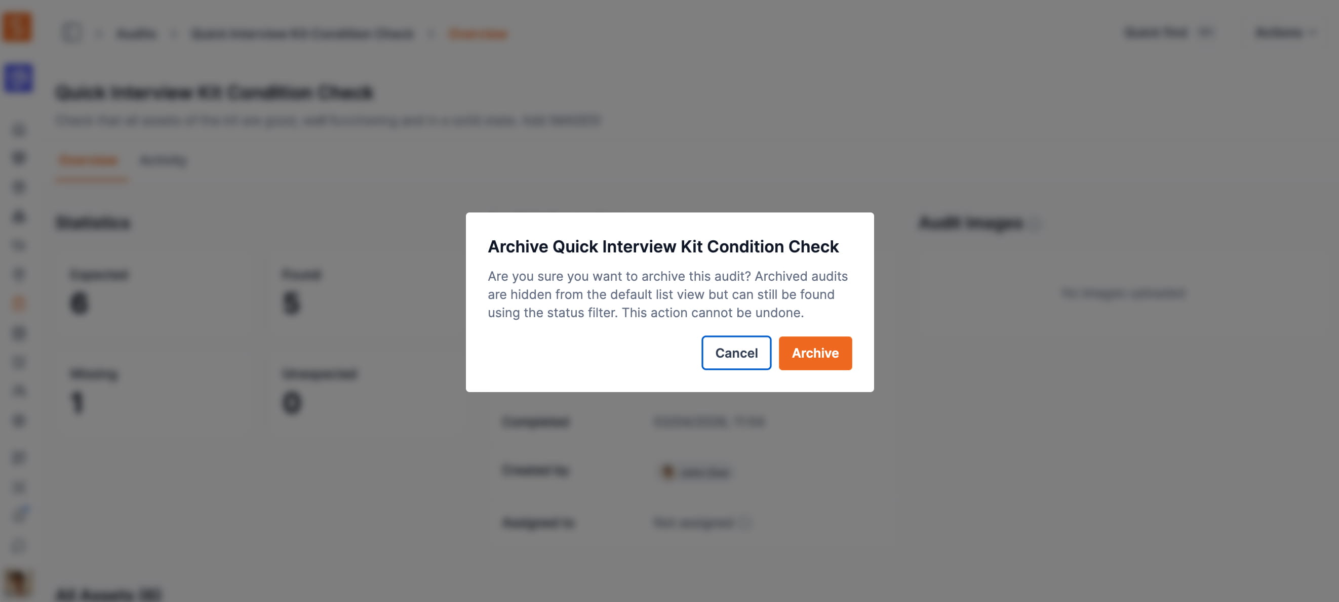 Archive Completed Audits